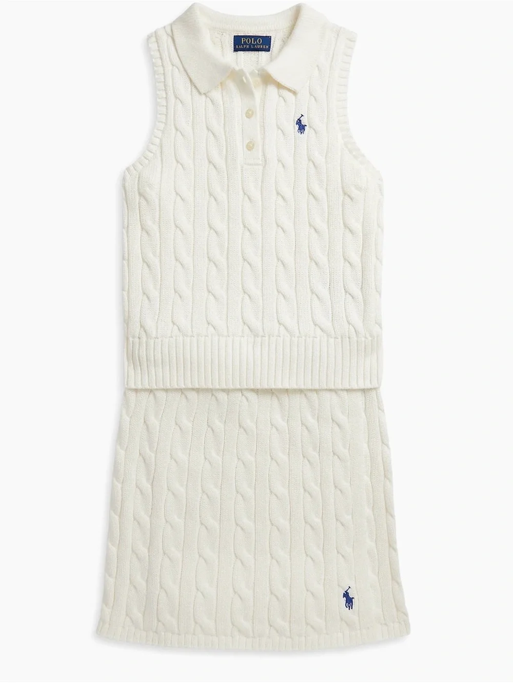 Polo Ralph Lauren Girls Cable Knit Sweater Skirt Set NWT